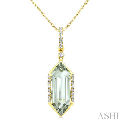 Evoque Gemstone Hexagon Shape & Diamond Pendant