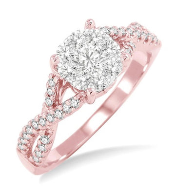 Lovebright Round Twist Engagement Ring