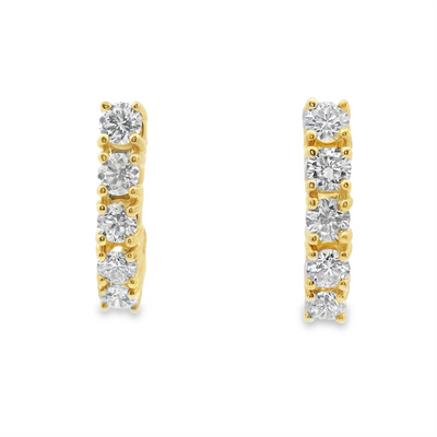 Diamond J-Hook Hoop Earrings