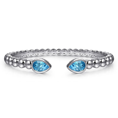 Bujukan Sterling Silver Blue Topaz Bangle Bracelet