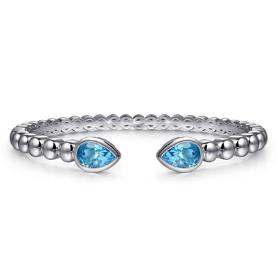 Bujukan Sterling Silver Blue Topaz Bangle Bracelet