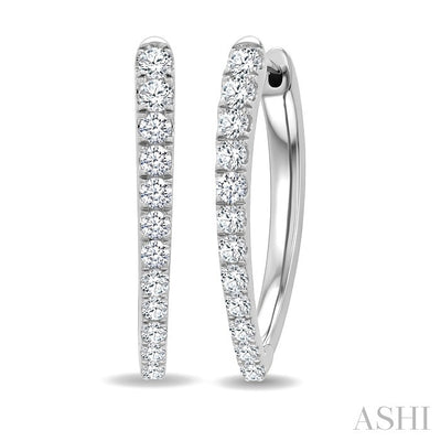 Chevron Diamond Fashion Hoop Earrings