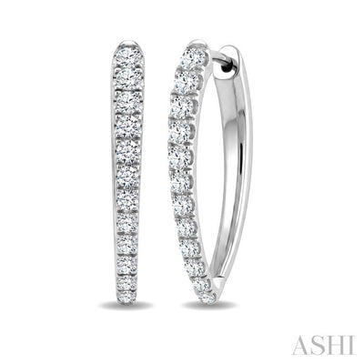 Chevron Diamond Fashion Hoop Earrings