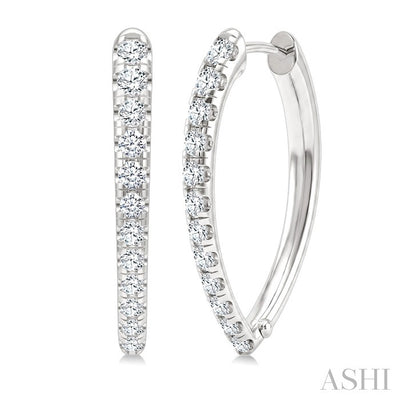 Chevron Diamond Fashion Hoop Earrings