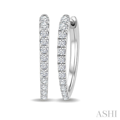 Chevron Diamond Fashion Hoop Earrings