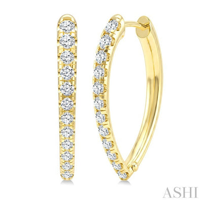 Chevron Diamond Fashion Hoop Earrings