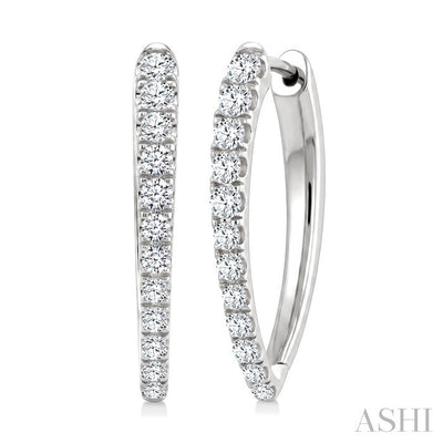 Chevron Diamond Fashion Hoop Earrings