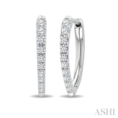 Chevron Diamond Fashion Hoop Earrings
