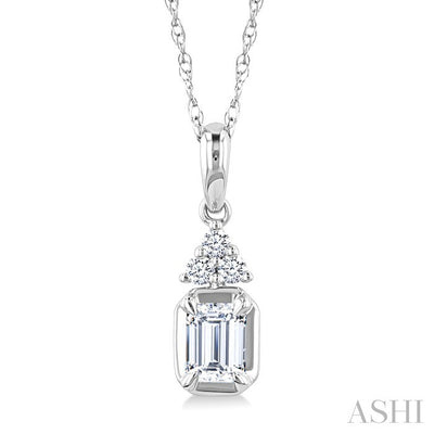 Emerald Shape Diamond Fashion Pendant