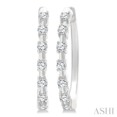 Floating Diamond Fashion Hoop Earrings