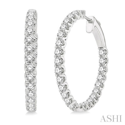 Inside-Out Diamond Round Hoop Earrings
