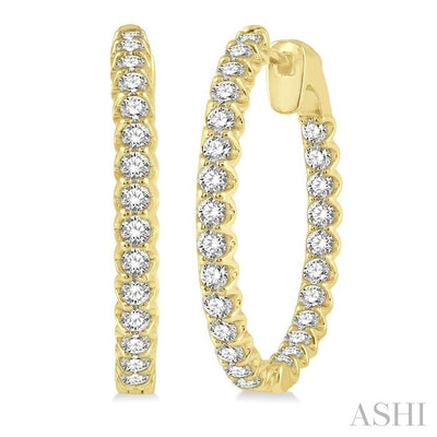 Inside-Out Diamond Round Hoop Earrings