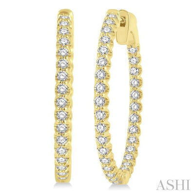 Inside-Out Diamond Round Hoop Earrings