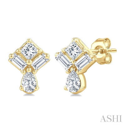 Mixed Shape Diamond Fashion Earrings