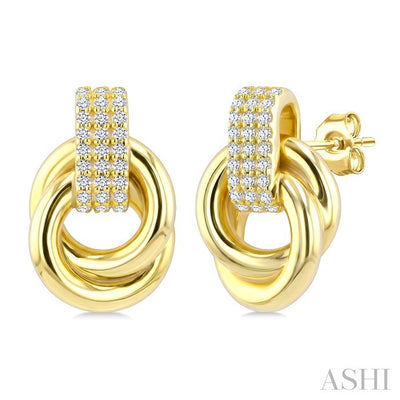 Aeris Gold Diamond Fashion Interlock Earrings