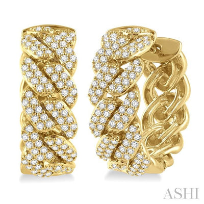 Cuban Diamond Fashion Hoop Earrings