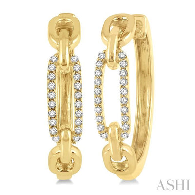 Paperclip Diamond Fashion Hoop Earrings