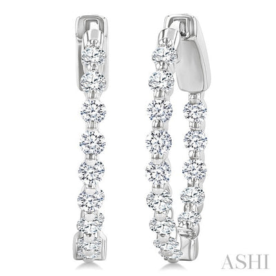 Inside-Out Diamond Round Hoop Earrings