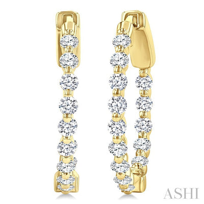 Inside-Out Diamond Round Hoop Earrings