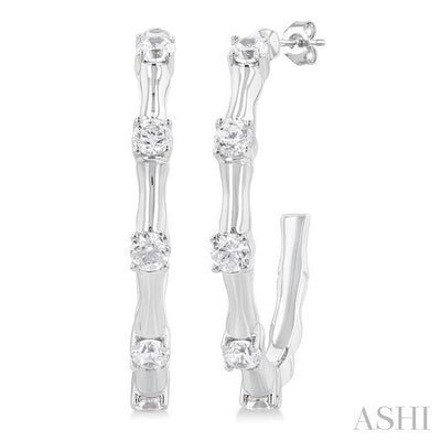 Diamond Fashion Bamboo Half Hoop Earrings