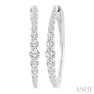 Graduated Riviera Diamond Hoop Earrings