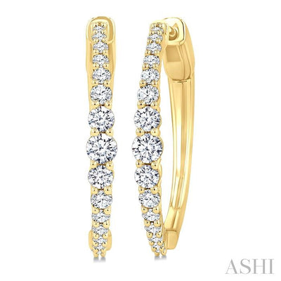 Graduated Riviera Diamond Hoop Earrings