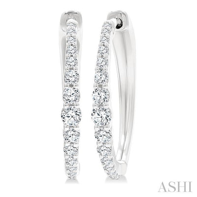 Graduated Riviera Diamond Hoop Earrings