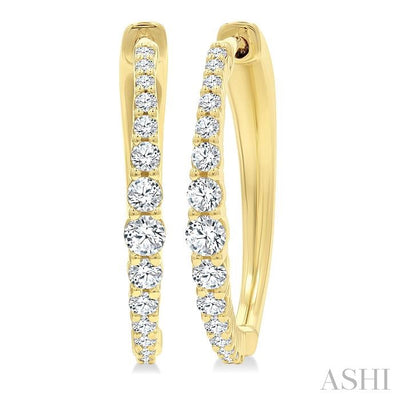 Graduated Riviera Diamond Hoop Earrings