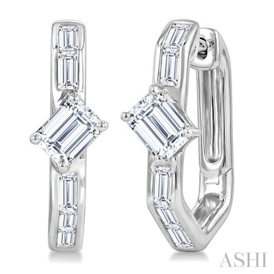 Geometric Diamond Fashion Hoop Earrings