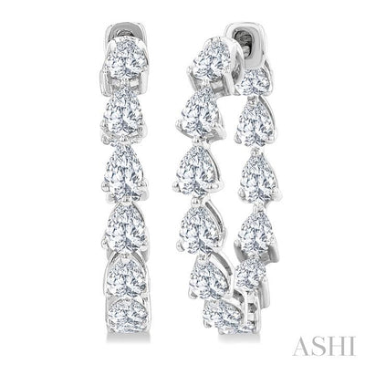 Inside-Out Pear Shape Diamond Hoop Earrings