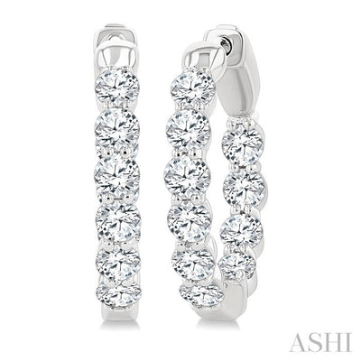 Round Shape Inside-Out Diamond Fashion Hoop Earrings