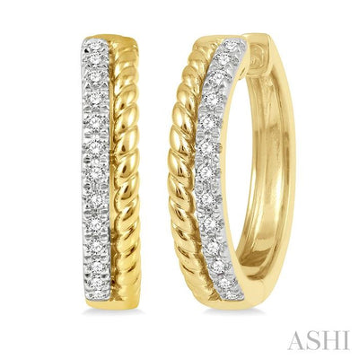 Rope Diamond Fashion Hoop Earrings