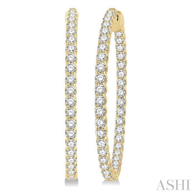 Inside-Out Diamond Round Hoop Earrings