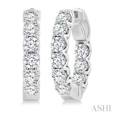 Inside-Out Diamond Round Hoop Earrings