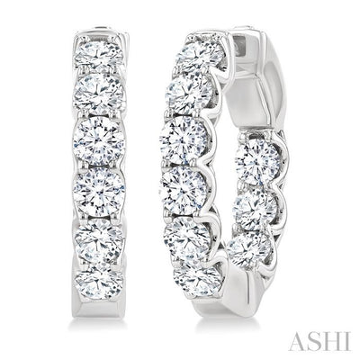 Inside-Out Diamond Round Hoop Earrings