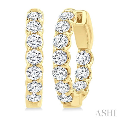 Inside-Out Diamond Round Hoop Earrings