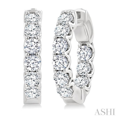 Inside-Out Diamond Round Hoop Earrings