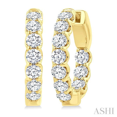 Inside-Out Diamond Round Hoop Earrings