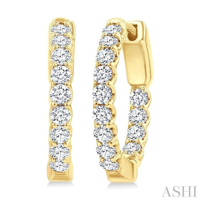 Inside-Out Diamond Round Hoop Earrings