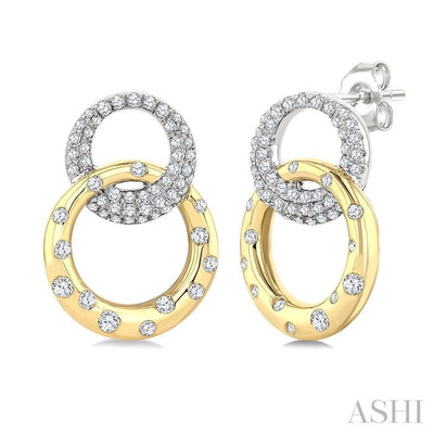 Circle Interlock Diamond Fashion Earrings