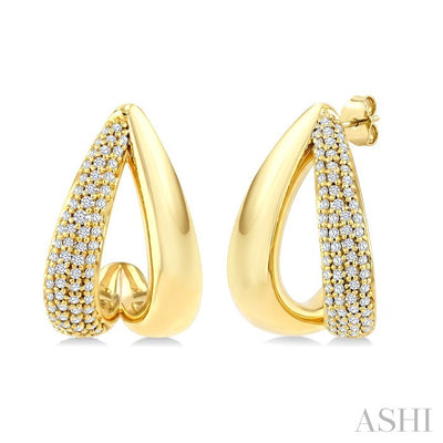 Aeris Gold Diamond Fashion Half Hoop Earrings
