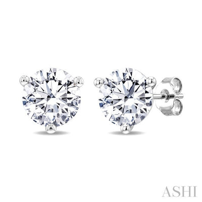 Round Shape Martini Diamond Stud Earrings