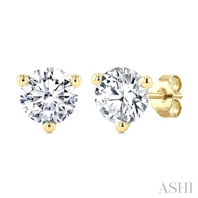 Round Shape Martini Diamond Stud Earrings