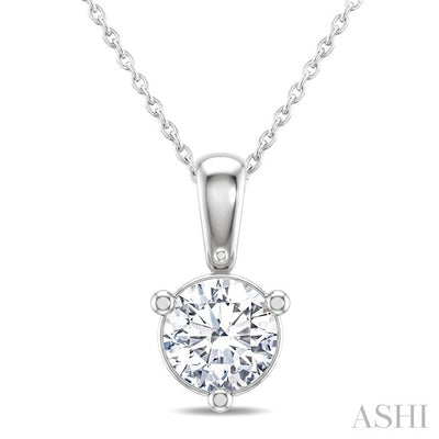 Round Shape Martini Diamond Solitaire Pendant