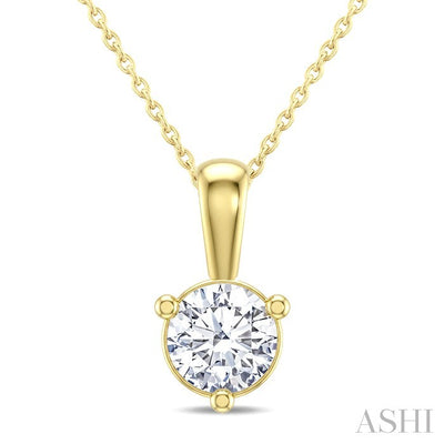 Round Shape Martini Diamond Solitaire Pendant