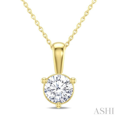 Round Shape Martini Diamond Solitaire Pendant