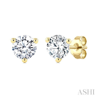 Round Shape Martini Diamond Stud Earrings