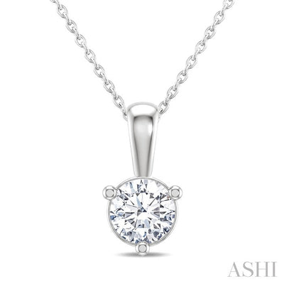 Round Shape Martini Diamond Solitaire Pendant
