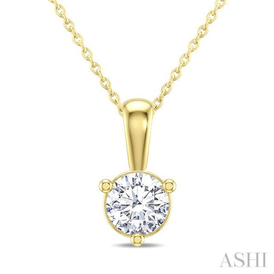 Round Shape Martini Diamond Solitaire Pendant