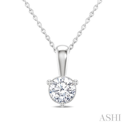 Round Shape Martini Diamond Solitaire Pendant